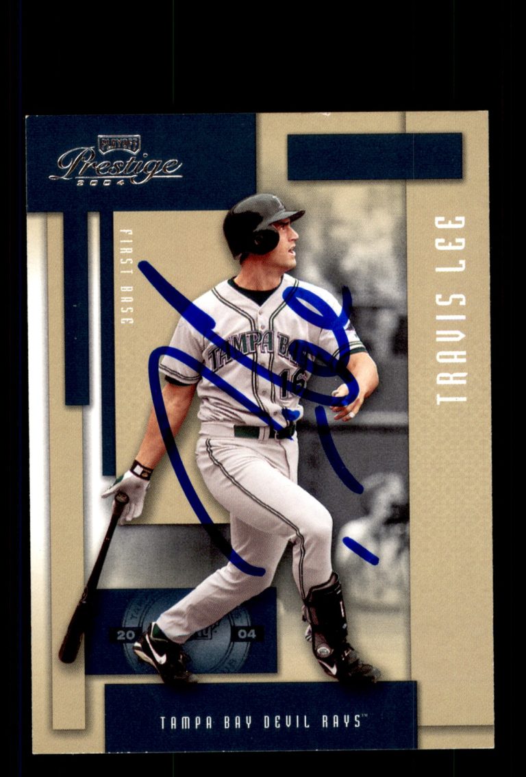 Signed Baseball Card Auto Travis Lee 2004 Playoff Prestige #185 Devil Rays