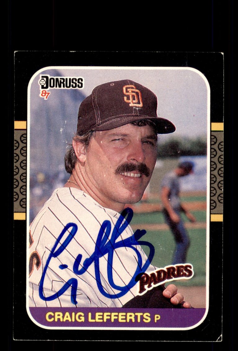 Signed Baseball Card Auto Craig Lefferts 1987 Donruss #387 San Diego Padres