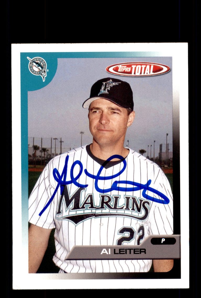 Signed Baseball Card Auto Al Leiter 2005 Topps Total #155 Florida Marlins