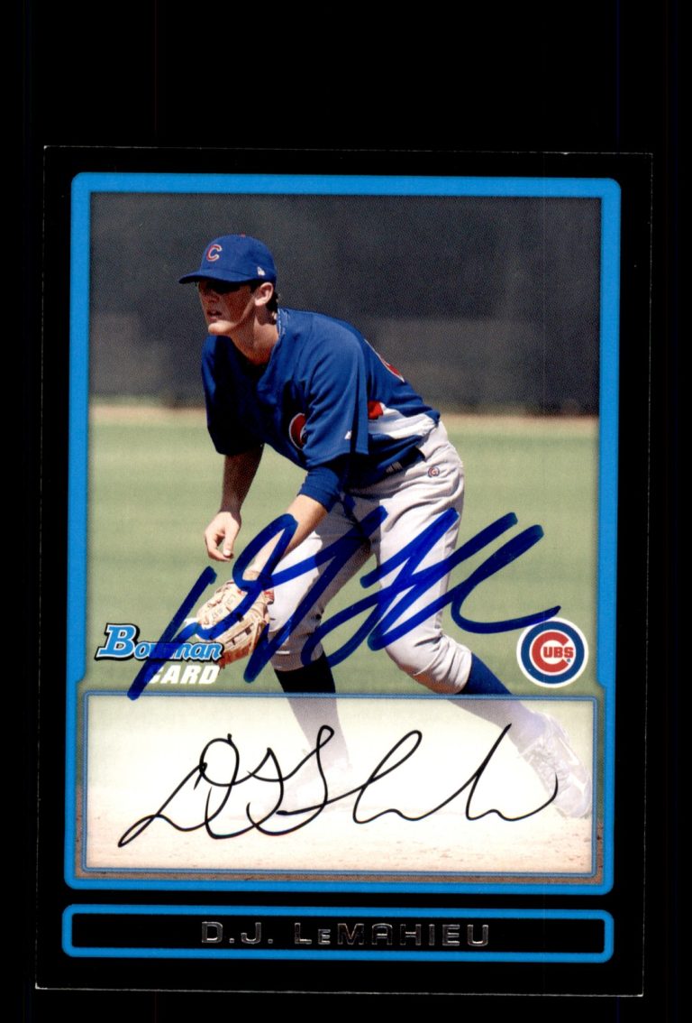 Signed Baseball Card Auto D.J. LeMahieu 2009 Bowman #BDPP27 Chicago Cubs