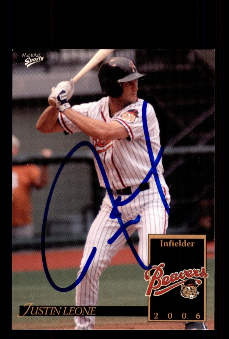 Signed Baseball Card Auto Justin Leone 2006 MultiAd Portland Beavers