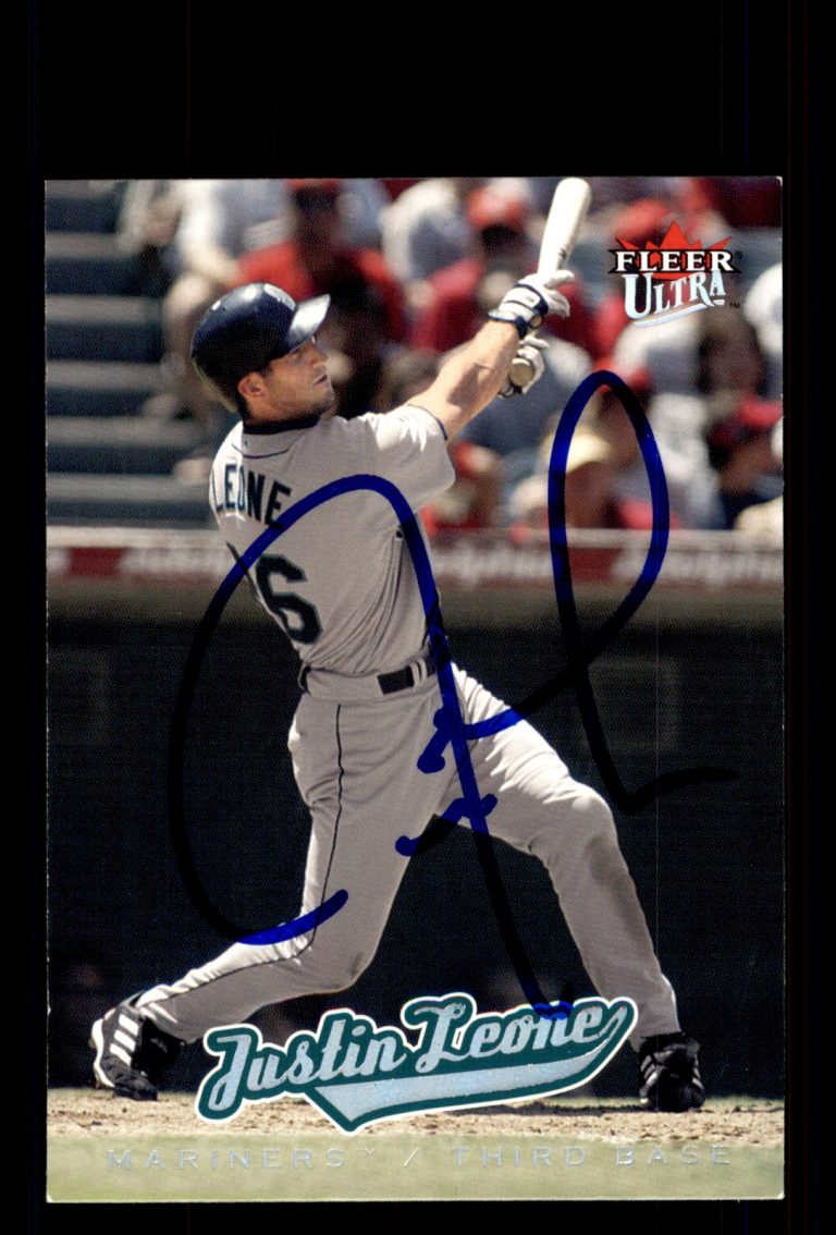 Signed Baseball Card Auto Justin Leone 2005 Ultra #176 Seattle Mariners