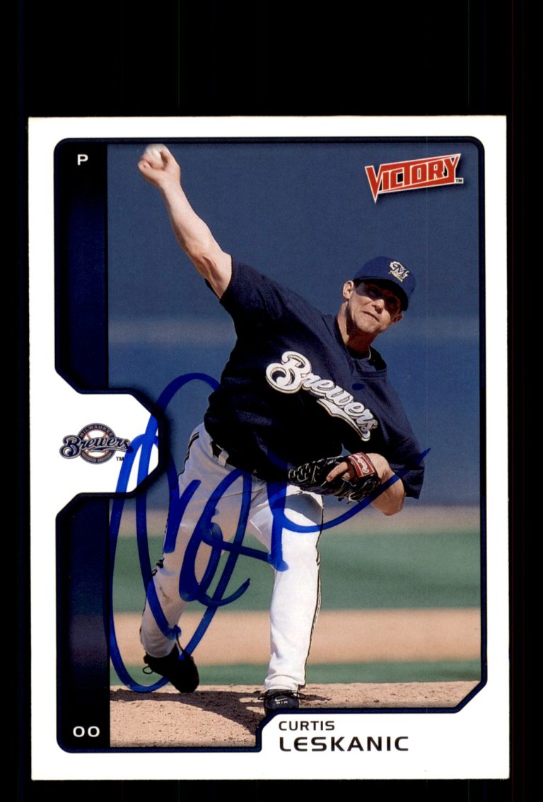 Signed Baseball Card Auto Curtis Leskanic 2002 Upper Deck Victory #276 Brewers