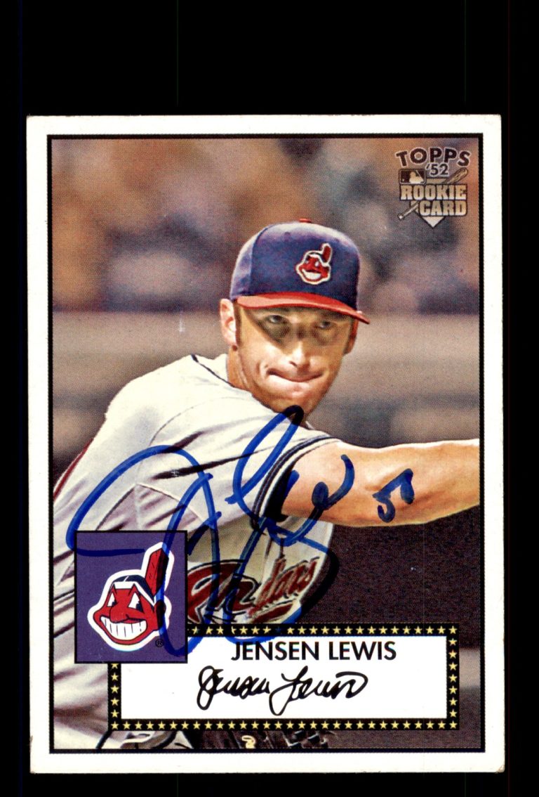 Signed Baseball Card Auto Jensen Lewis 2007 Topps Rookie 52 #103 Indians