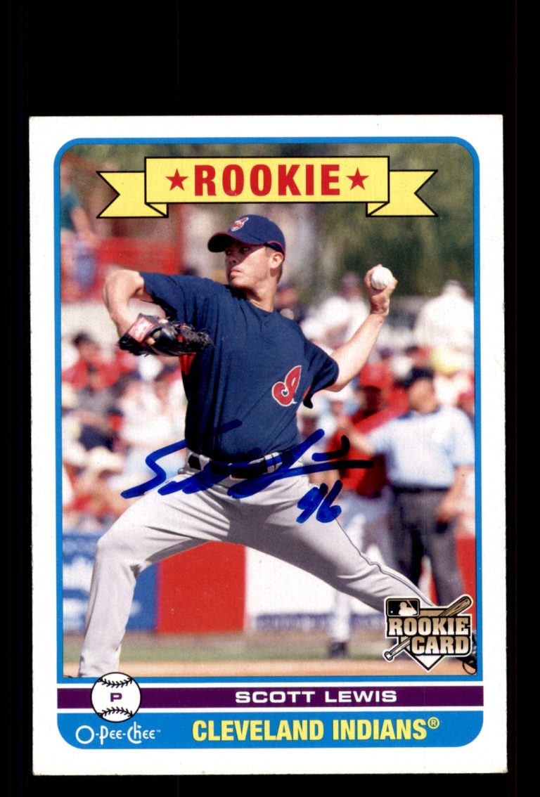 Signed Baseball Card Auto Scott Lewis 2009 O-Pee-Chee #567 Cleveland Indians