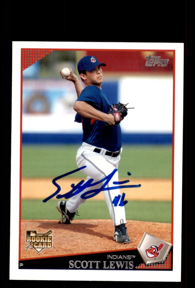 Signed Baseball Card Auto Scott Lewis 2009 Topps #248 Cleveland Indians