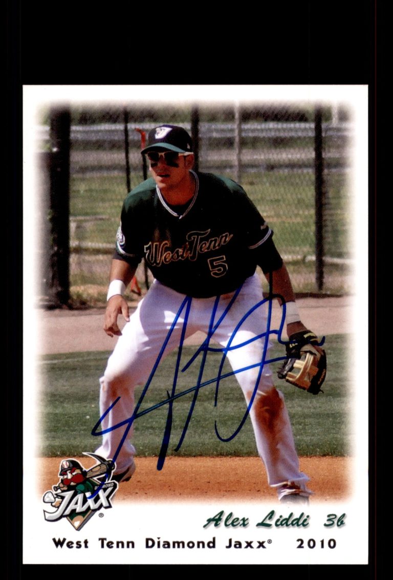 Signed Baseball Card Auto Alex Liddi 2010 West Tenn Diamond Jaxx Italy