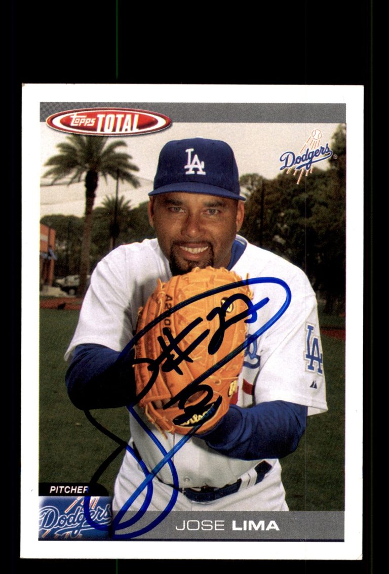 Signed Baseball Card Auto Jose Lima 2004 Topps Total #690 Los Angeles Dodgers