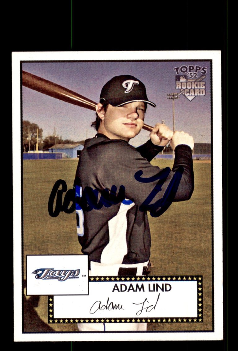 Signed Baseball Card Auto Adam Lind 2007 Topps Rookie 52 #60 Blue Jays