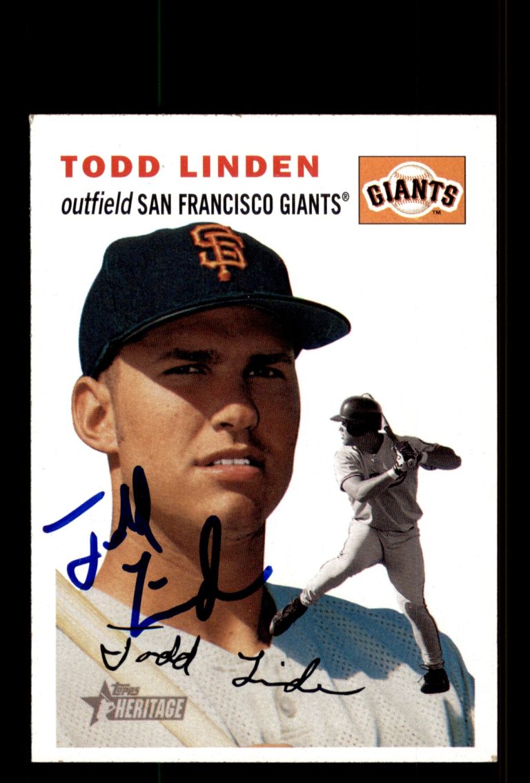 Signed Baseball Card Auto Todd Linden 2003 Topps Heritage #355 Giants