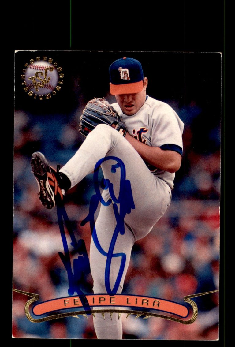 Signed Baseball Card Auto Felipe Lira 1996 Stadium Club #302 Detroit Tigers