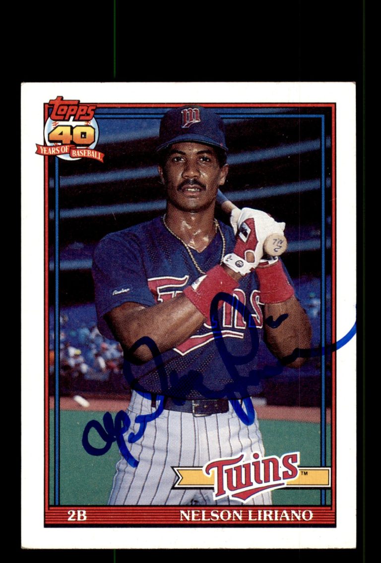 Signed Baseball Card Auto Nelson Liriano 1991 Topps #18 Minnesota Twins