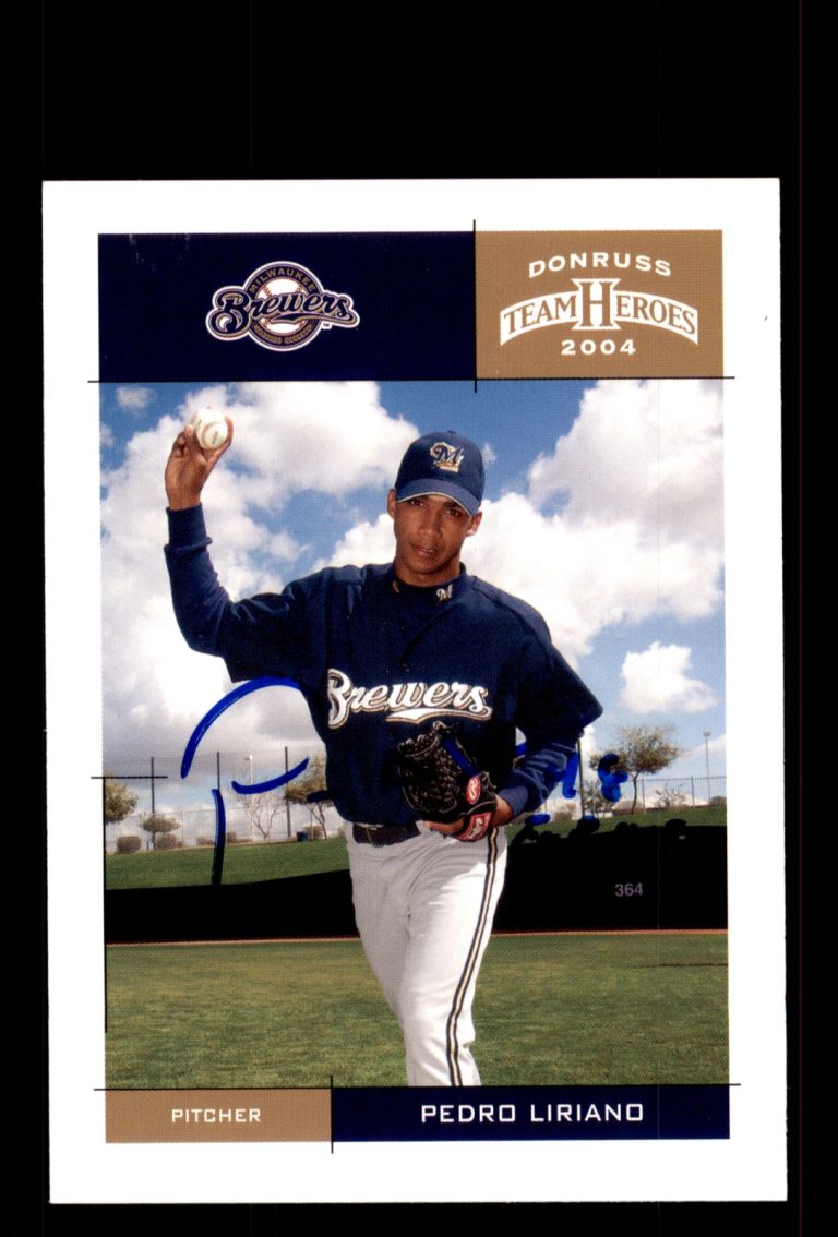 Signed Baseball Card Auto Pedro Liriano 2004 Donruss Team Heroes #230 Brewers