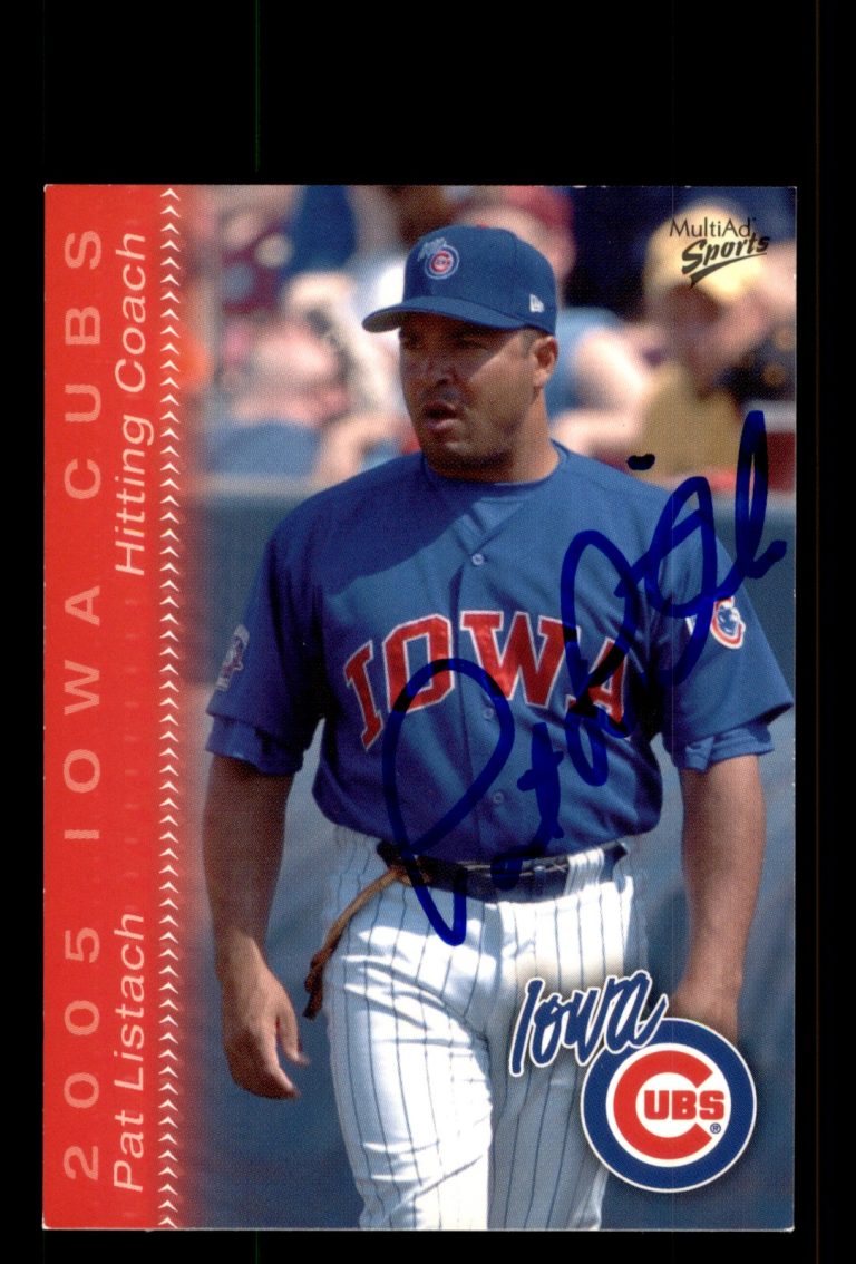 Signed Baseball Card Auto Pat Listach 2005 MultiAd Iowa Cubs