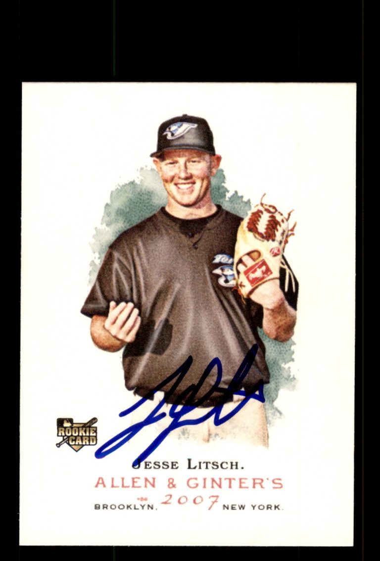 Signed Baseball Card Auto Jesse Litsch 2007 Topps Allen & Ginter #349 Blue Jays
