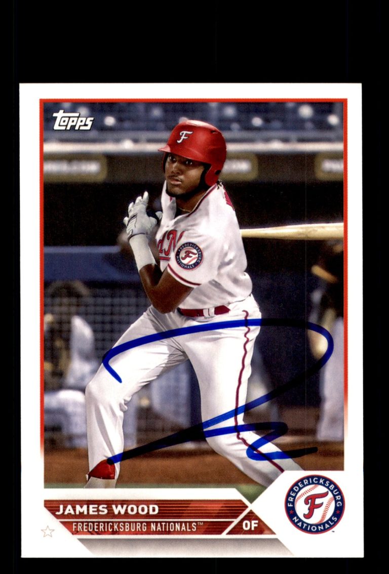 Signed Baseball Card Auto James Wood 2023 Topps Pro Debut #PD-119 Nationals