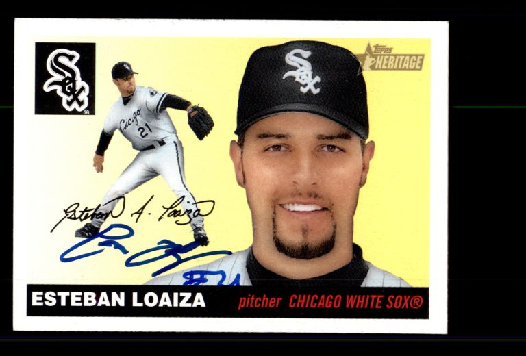 Signed Baseball Card Auto Esteban Loaiza 2004 Topps Heritage #231 White Sox