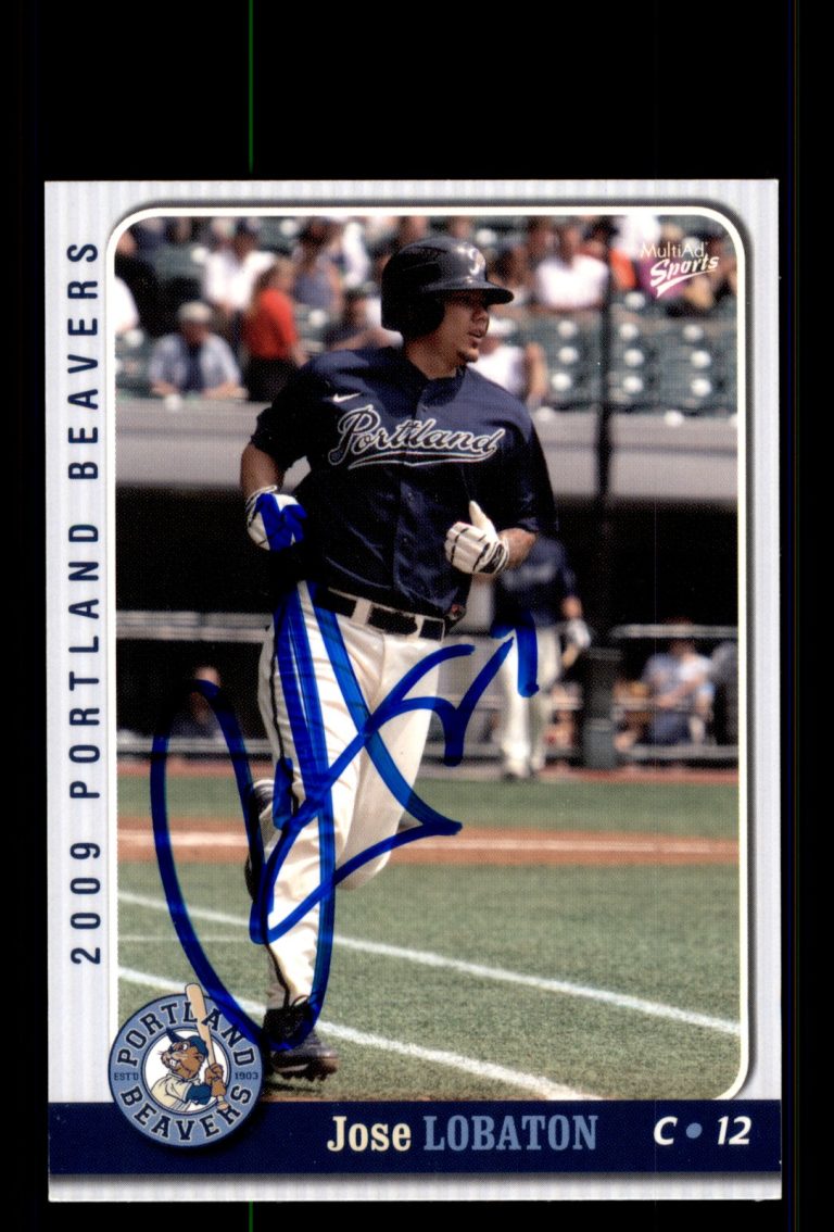 Signed Baseball Card Auto Jose Lobaton 2009 MultiAd Portland Beavers