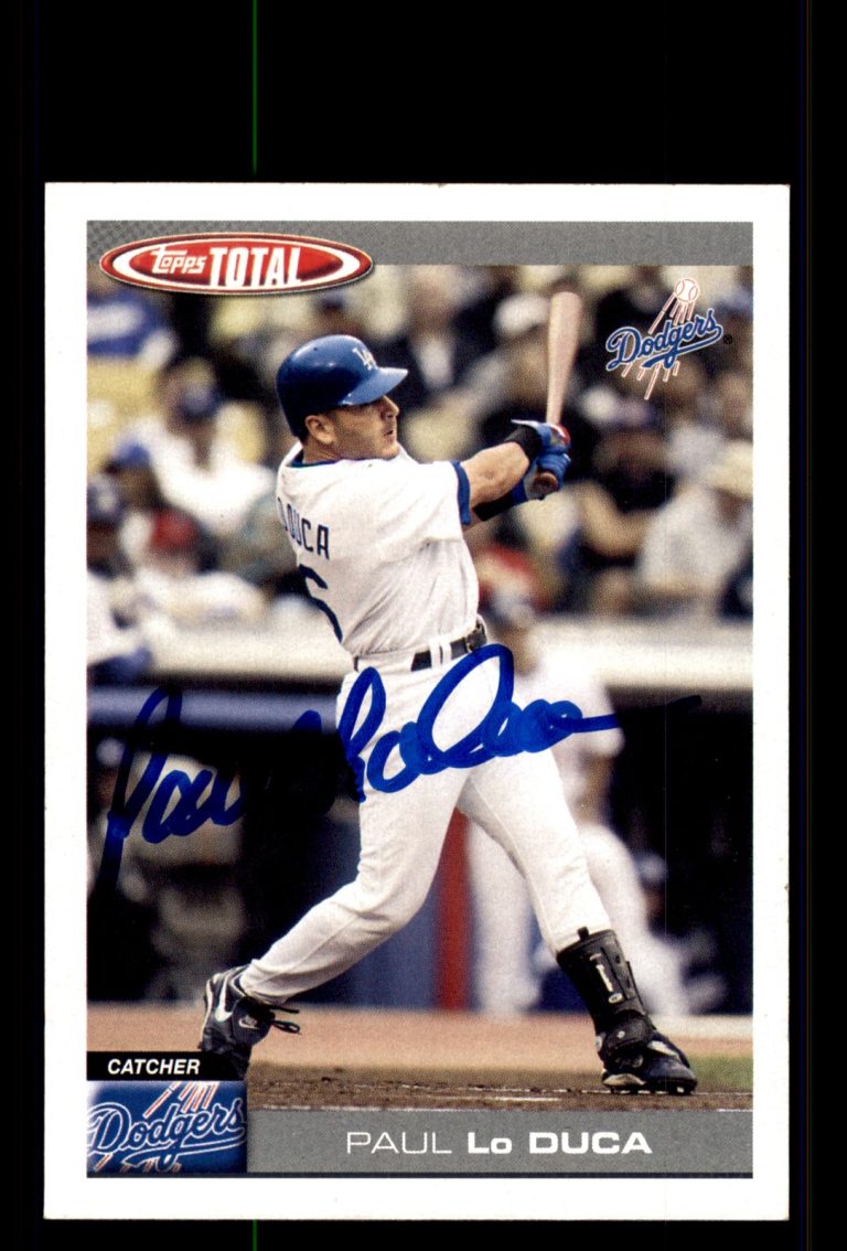 Signed Baseball Card Auto Paul Lo Duca 2004 Topps Total #485 Los Angeles Dodgers