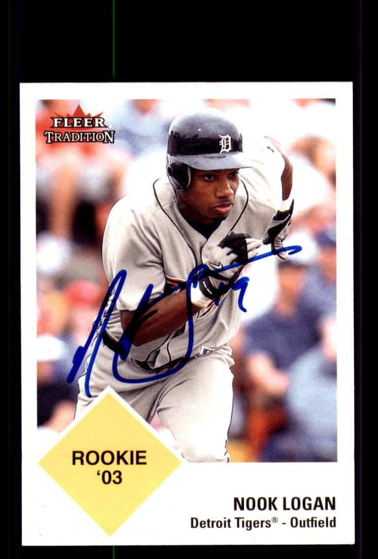 Signed Baseball Card Auto Nook Logan 2003 Fleer Tradition #U350 Detroit Tigers