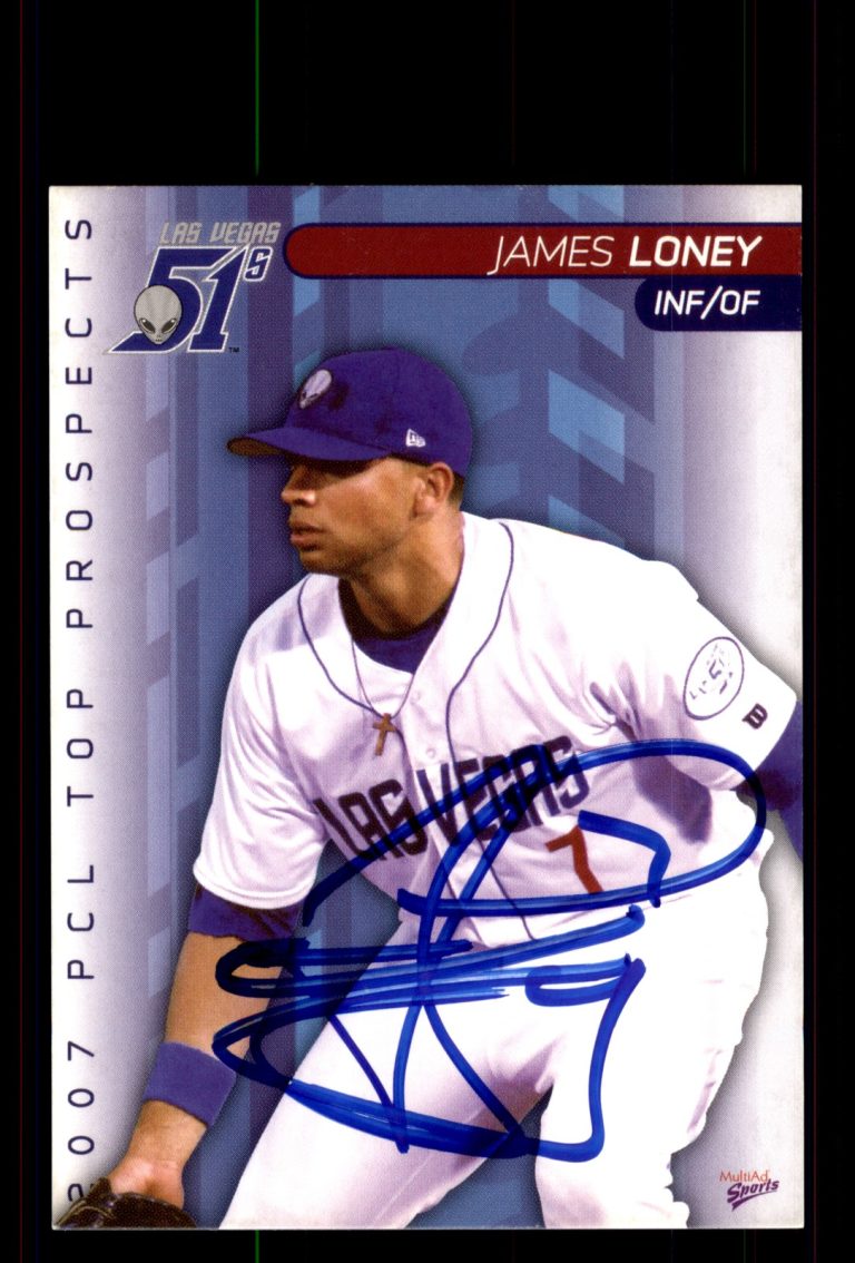Signed Baseball Card Auto James Loney 2007 Pacific Coast League Prospects