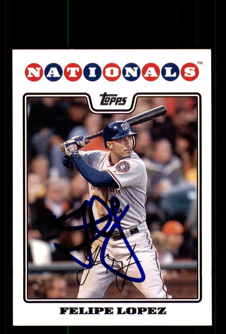 Signed Baseball Card Auto Felipe Lopez 2008 Topps #308 Washington Nationals