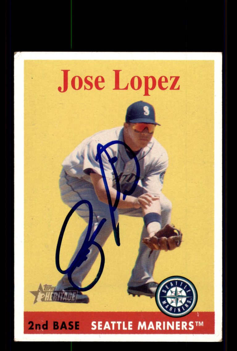 Signed Baseball Card Auto Jose Lopez 2007 Topps Heritage #29 Seattle Mariners