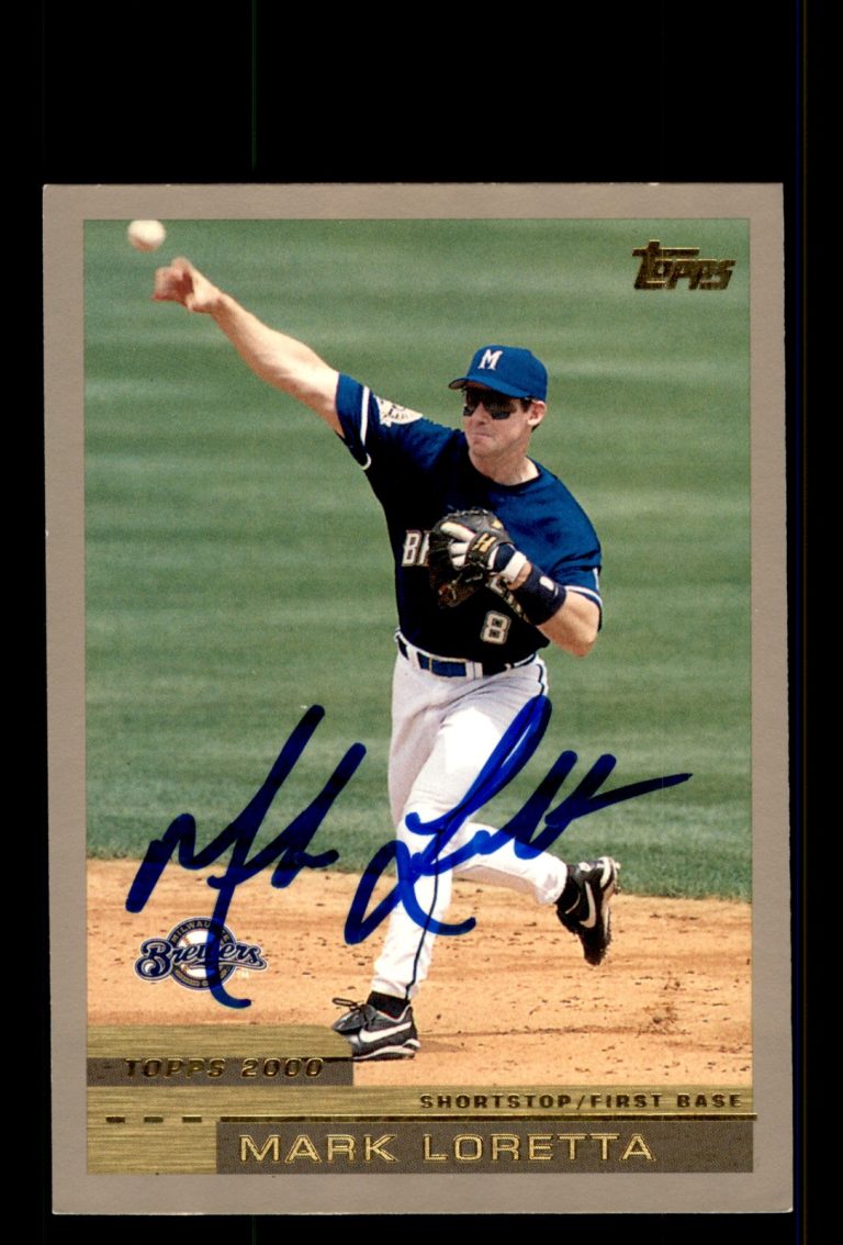 Signed Baseball Card Auto Mark Loretta 2000 Topps #313 Milwaukee Brewers