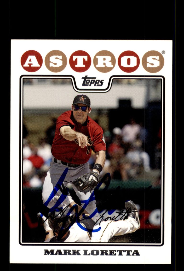 Signed Baseball Card Auto Mark Loretta 2008 Topps #292 Houston Astros