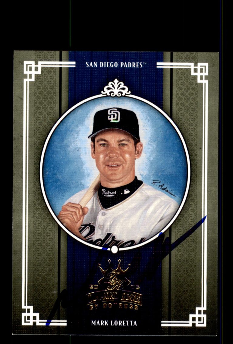 Signed Baseball Card Auto Mark Loretta 2005 Donruss Diamond Kings #191 Padres