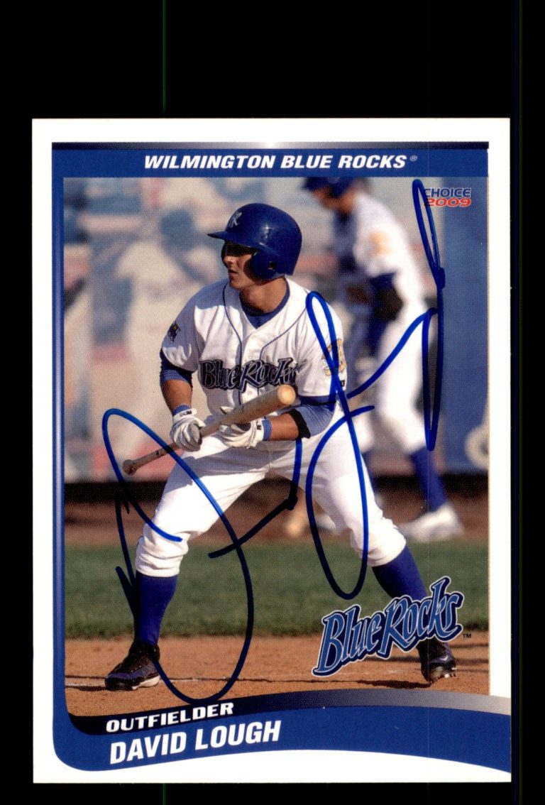 Signed Baseball Card Auto David Lough 2009 Choice Wilmington Blue Rocks