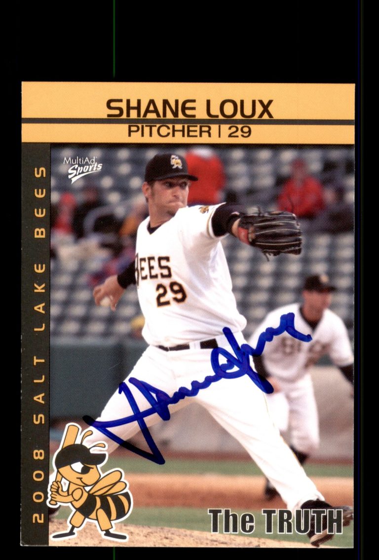 Signed Baseball Card Auto Shane Loux 2008 Minor League Salt Lake Bees