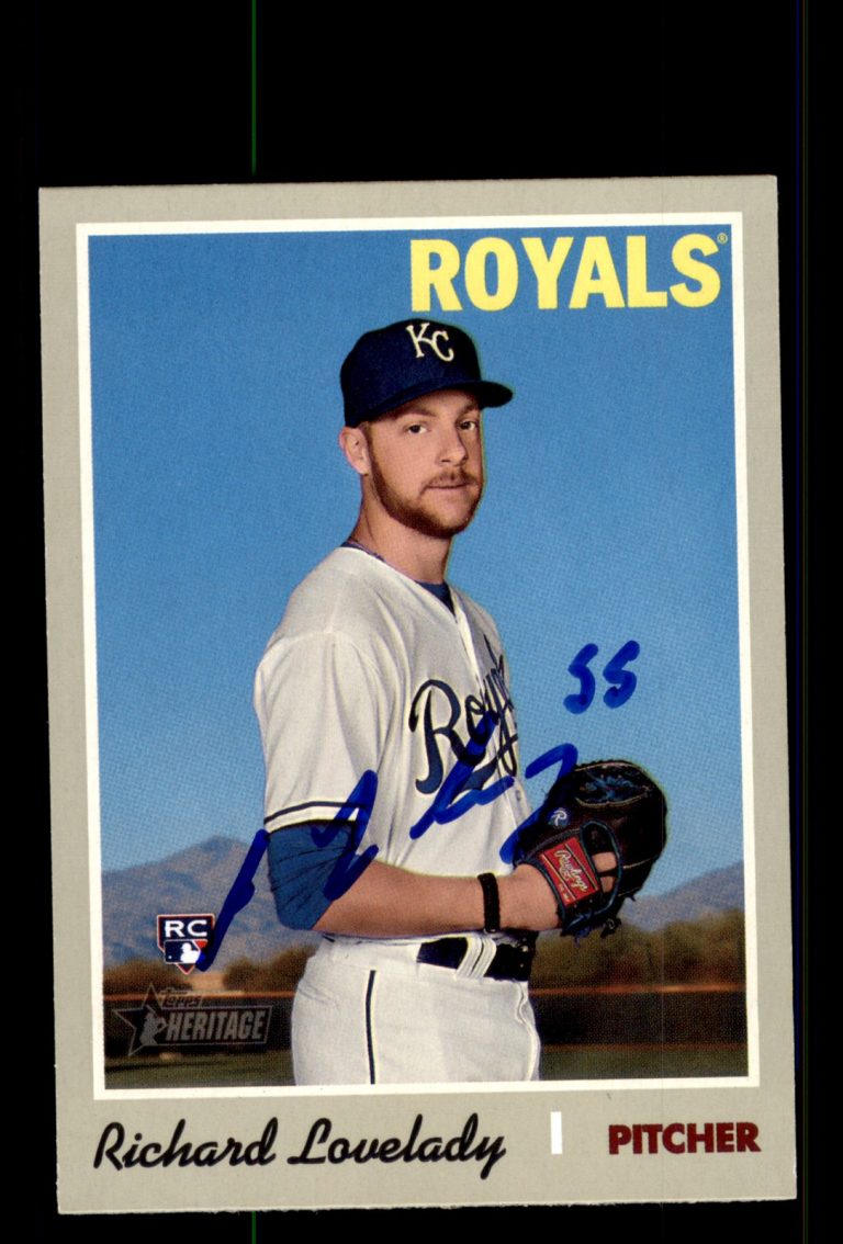 Signed Baseball Card Auto Richard Lovelady 2019 Topps Heritage #652 Royals