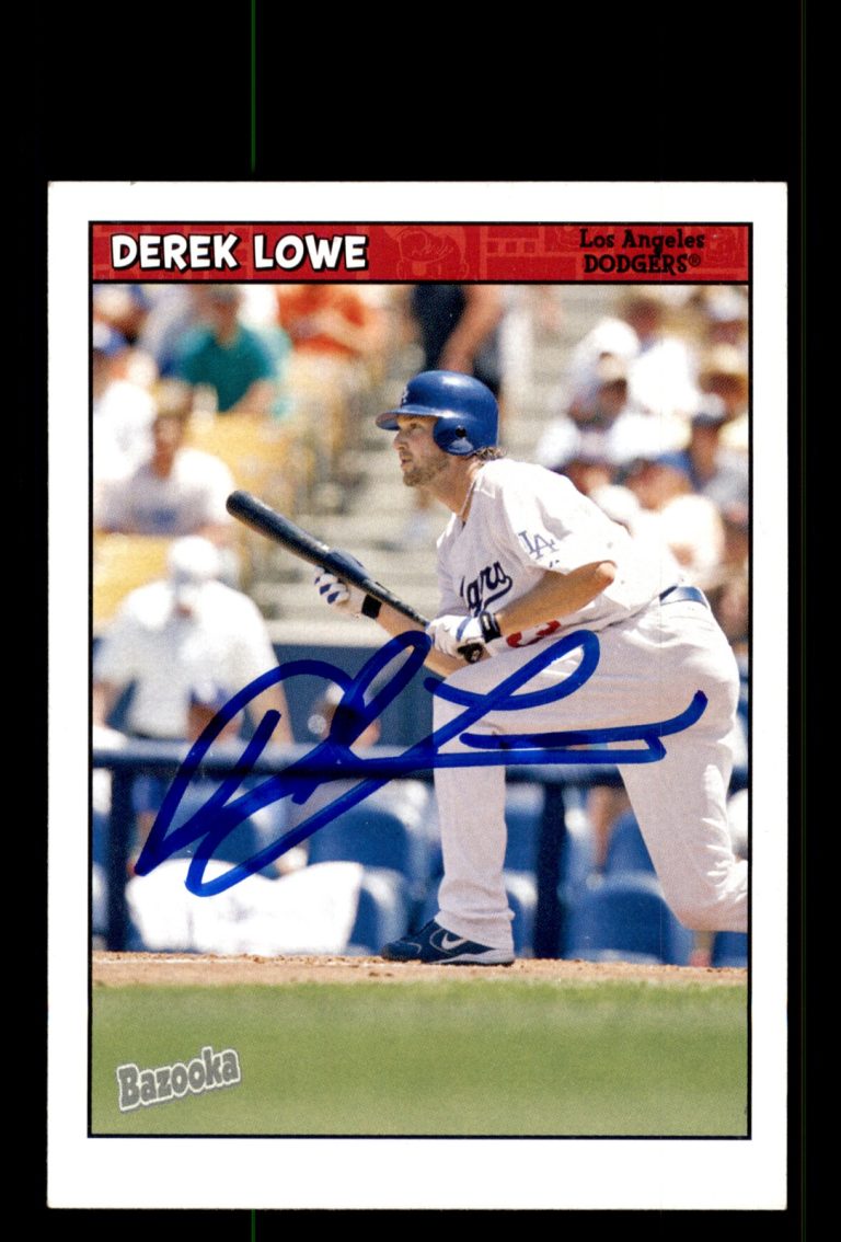 Signed Baseball Card Auto Derek Lowe 2006 Bazooka #60 Los Angeles Dodgers