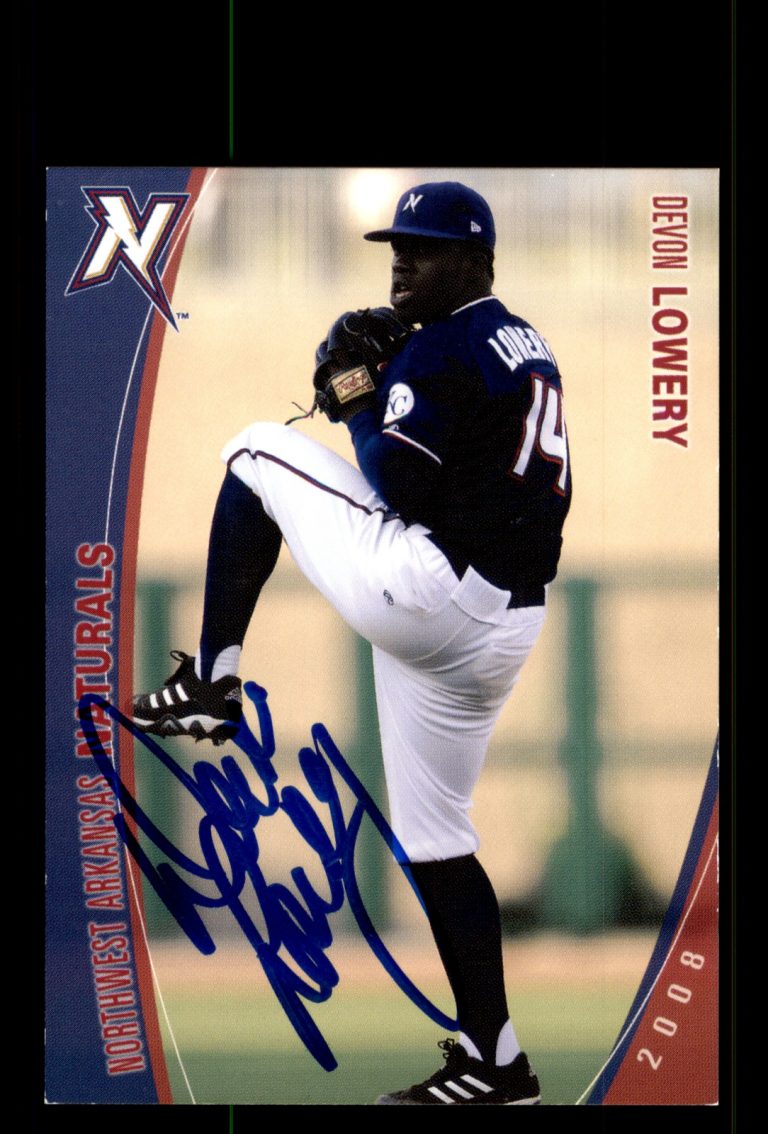 Signed Baseball Card Auto Devon Lowery 2008 Northwest Arkansas Naturals