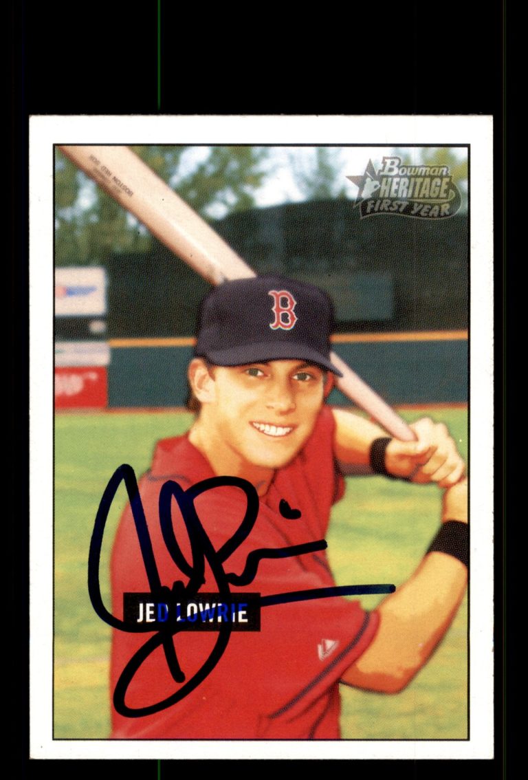 Signed Baseball Card Auto Jed Lowrie 2005 Bowman Heritage #346 Boston Red Sox