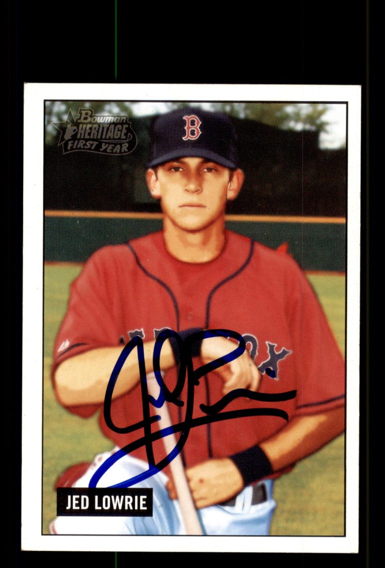 Signed Baseball Card Auto Jed Lowrie 2005 Bowman Heritage #346 Red Sox