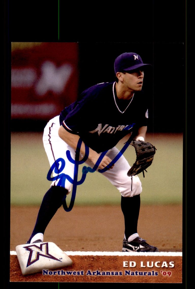 Signed Baseball Card Auto Ed Lucas 2009 Grandstand Northwest Arkansas Naturals