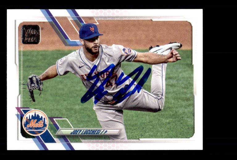 Signed Baseball Card Auto Joey Lucchesi 2021 Topps Update #US262 New York Mets