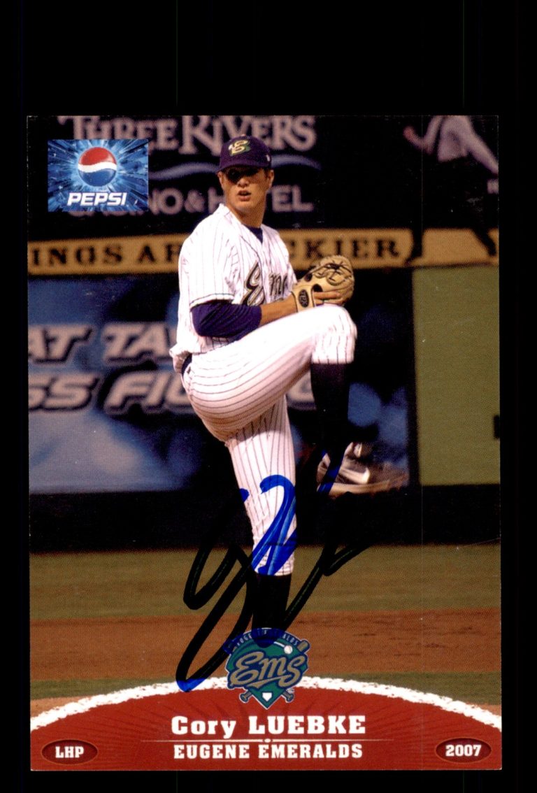Signed Baseball Card Auto Cory Luebke 2007 Grandstand Eugene Emeralds