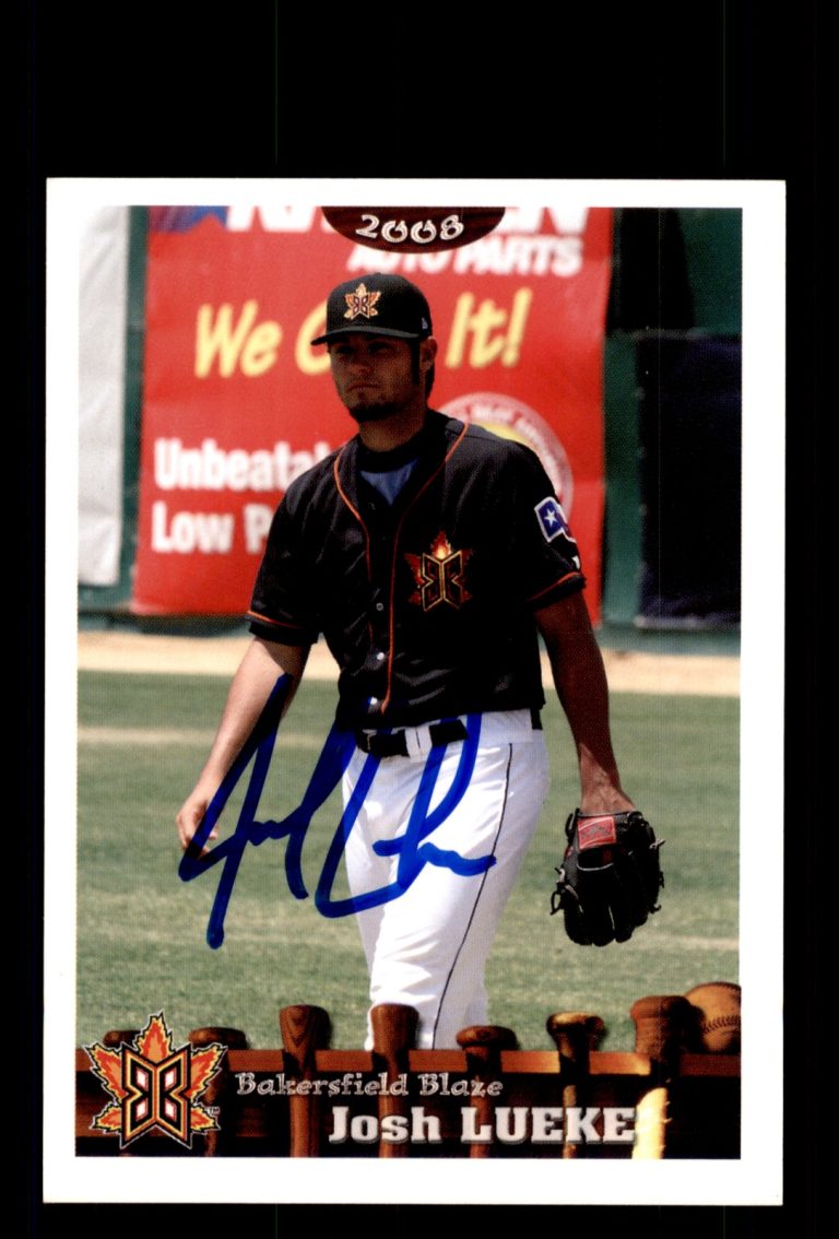 Signed Baseball Card Auto Josh Lueke 2008 Grandstand Bakersfield Blaze