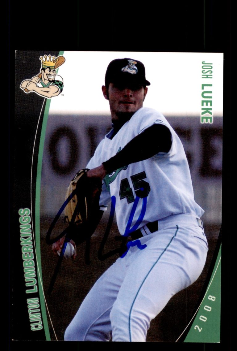 Signed Baseball Card Auto Josh Lueke 2008 Grandstand Clinton LumberKings
