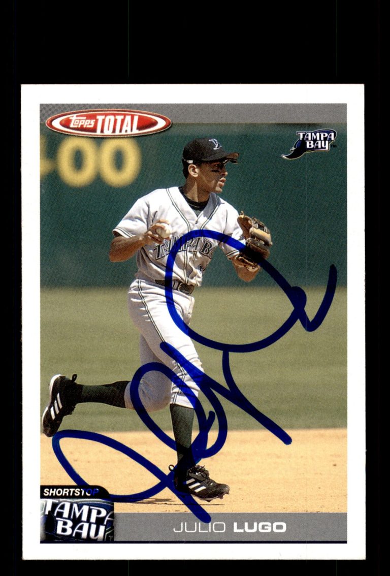 Signed Baseball Card Auto Julio Lugo 2004 Topps Total #269 Tampa Bay Devil Rays