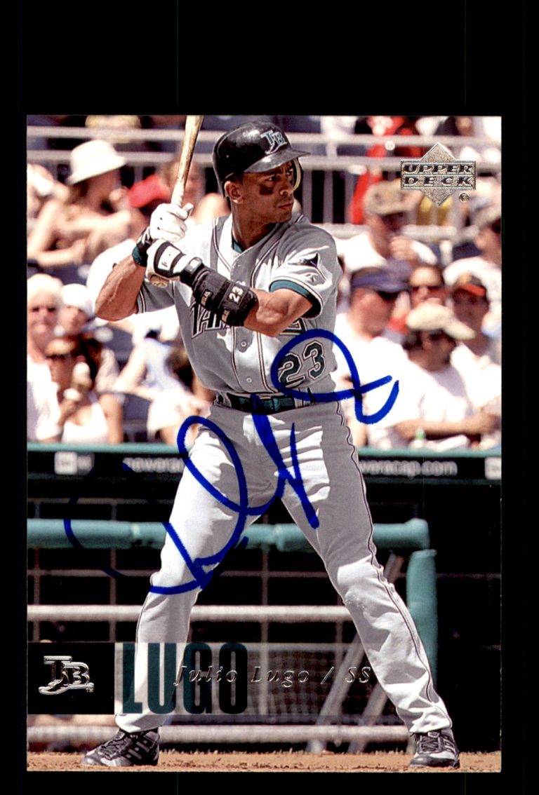 Signed Baseball Card Auto Julio Lugo 2006 Upper Deck #824 Tampa Bay Devil Rays