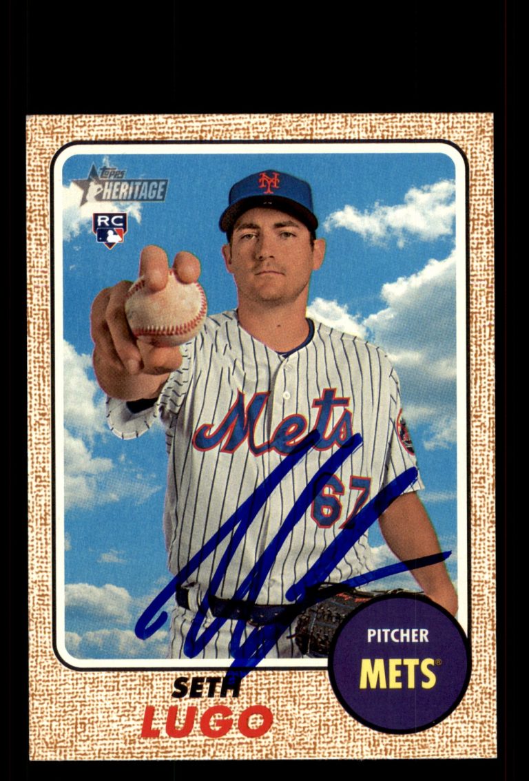 Signed Baseball Card Auto Seth Lugo 2017 Topps Heritage #617 New York Mets