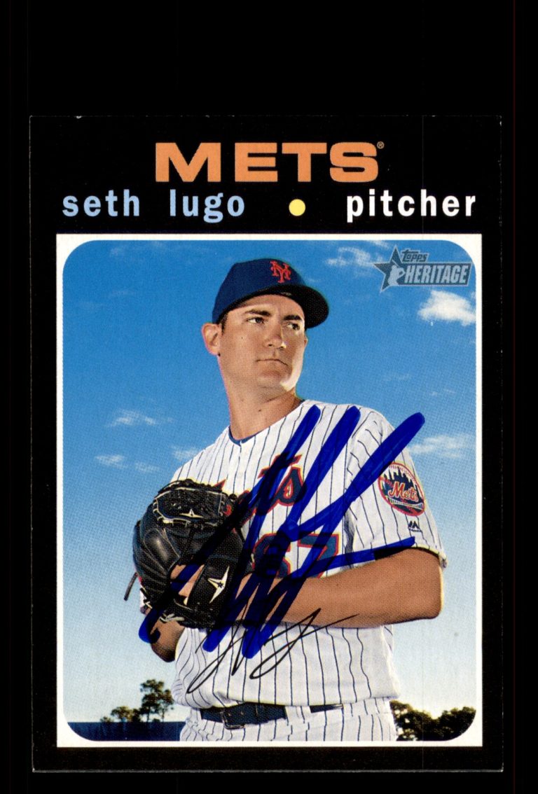 Signed Baseball Card Auto Seth Lugo 2020 Topps Heritage #7 New York Mets