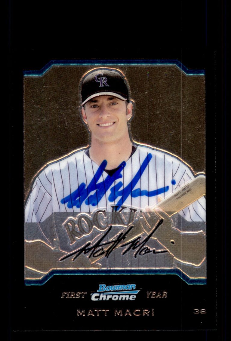 Signed Baseball Card Auto Matt Macri 2004 Bowman Chrome #BDP58 Colorado Rockies