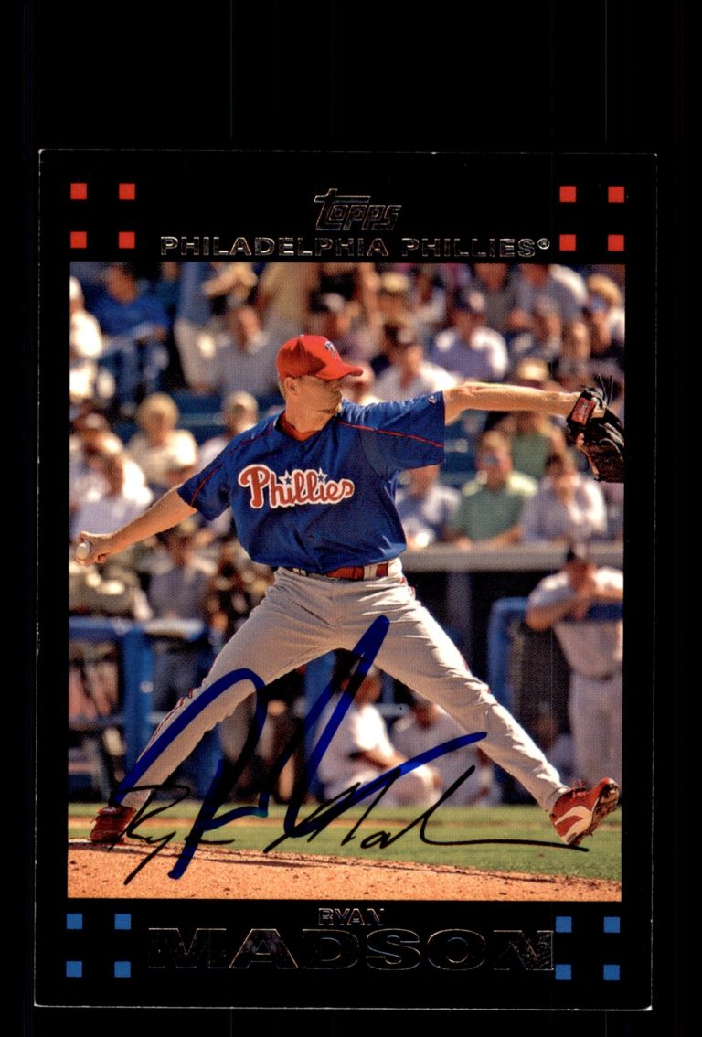 Signed Baseball Card Auto Ryan Madson 2007 Topps #406 Philadelphia Phillies