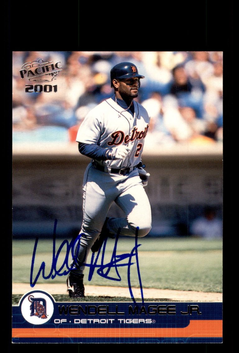 Signed Baseball Card Auto Wendell Magee Jr. 2001 Pacific #159 Detroit Tigers