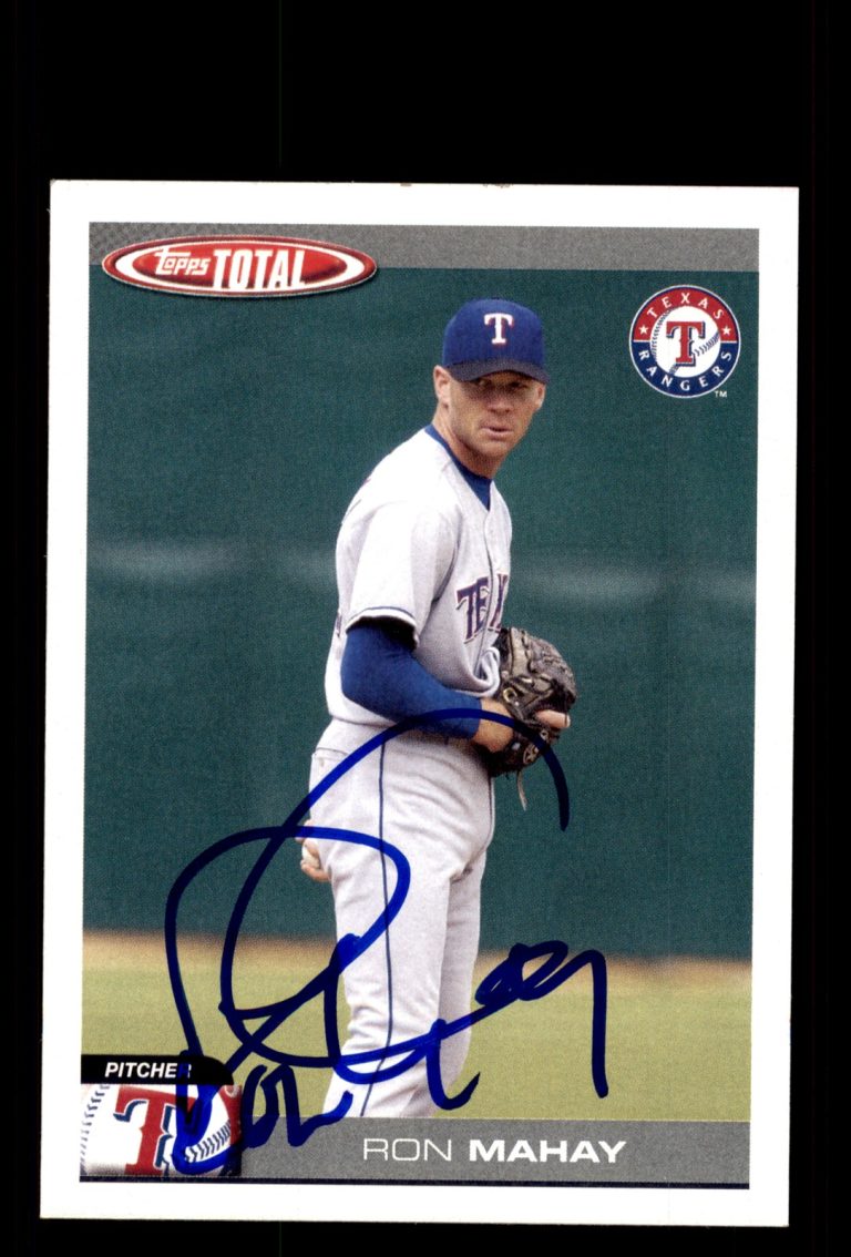 Signed Baseball Card Auto Ron Mahay 2004 Topps Total #399 Texas Rangers